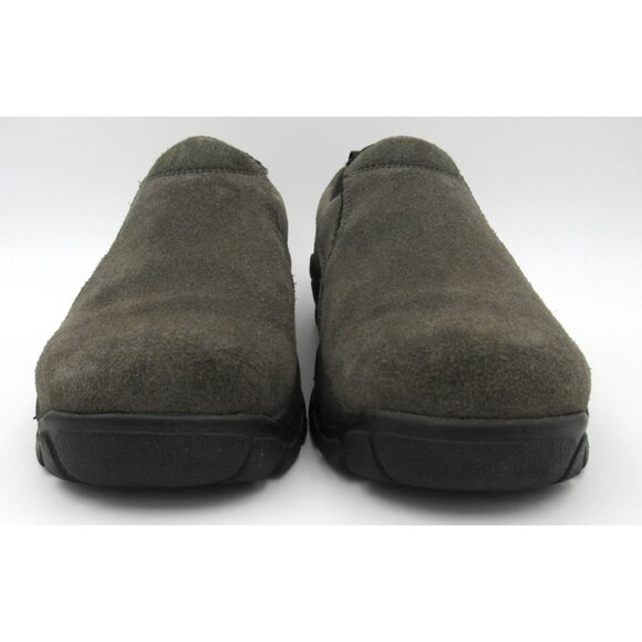 Lands End Gray Suede Leather Slip On Shoes Clog Mule Hiking 86168 Women's Size 7 - Picture 2 of 9